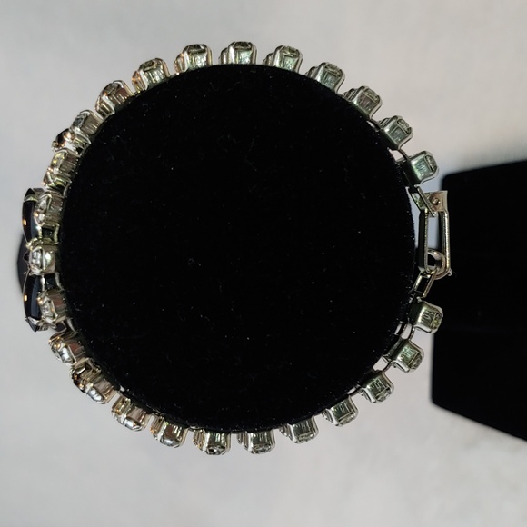 Stylish Formal Wear Rhinestone Women's Bracelet in Black Silver, 7 Inches - Picture 2 of 14